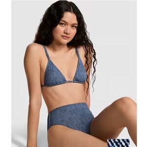 PINK by Victoria’s Secret Denim Blue High Waist Bikini Set